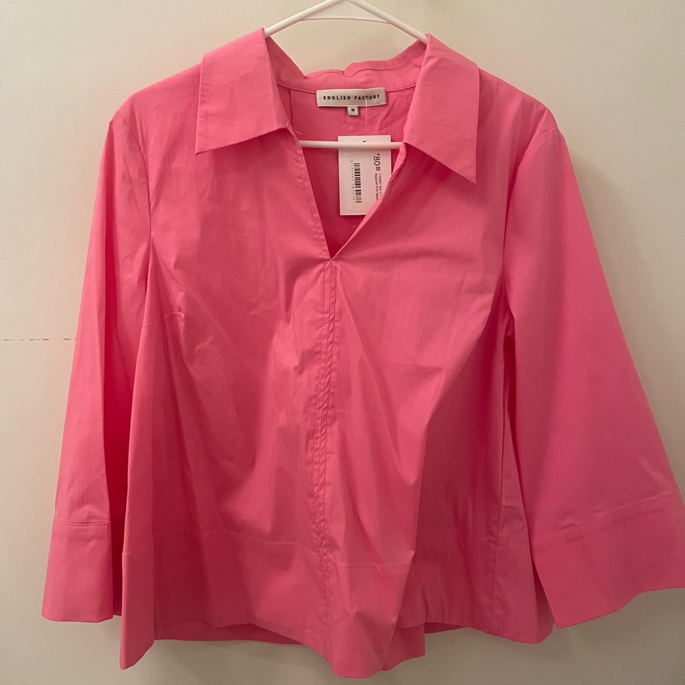 English Factory Bright Pink Button Down Shirt